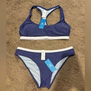 Large/Medium Cupshe Sporty Back Bralette & Banded Hipster Bikini Set